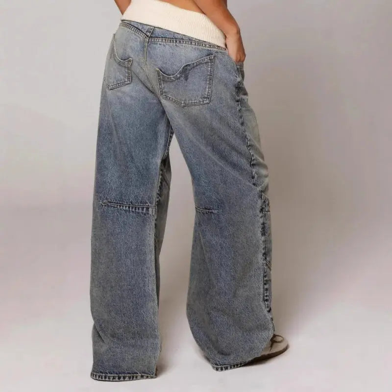 Luźne Jeansy Baggy Wide Leg Damskie