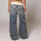 Luźne Jeansy Baggy Wide Leg Damskie