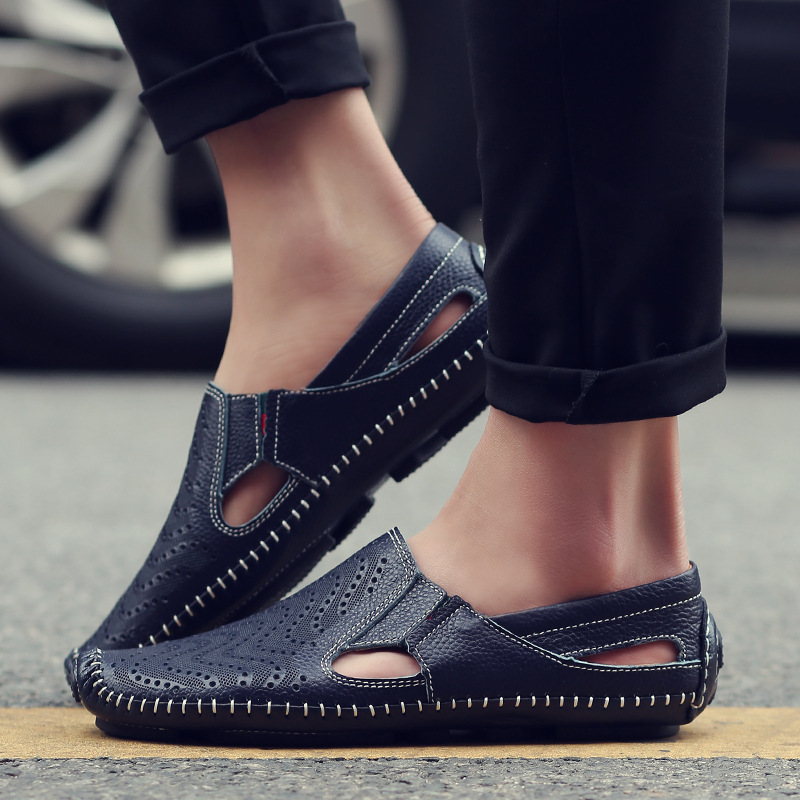 Herresko Slip-on med hulmønster