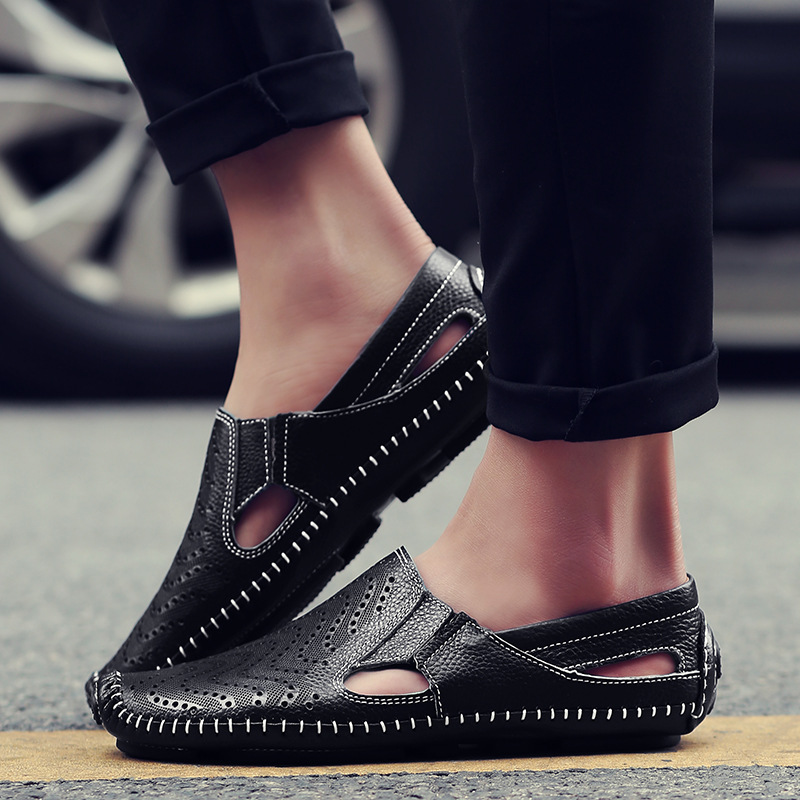 Herresko Slip-on med hulmønster