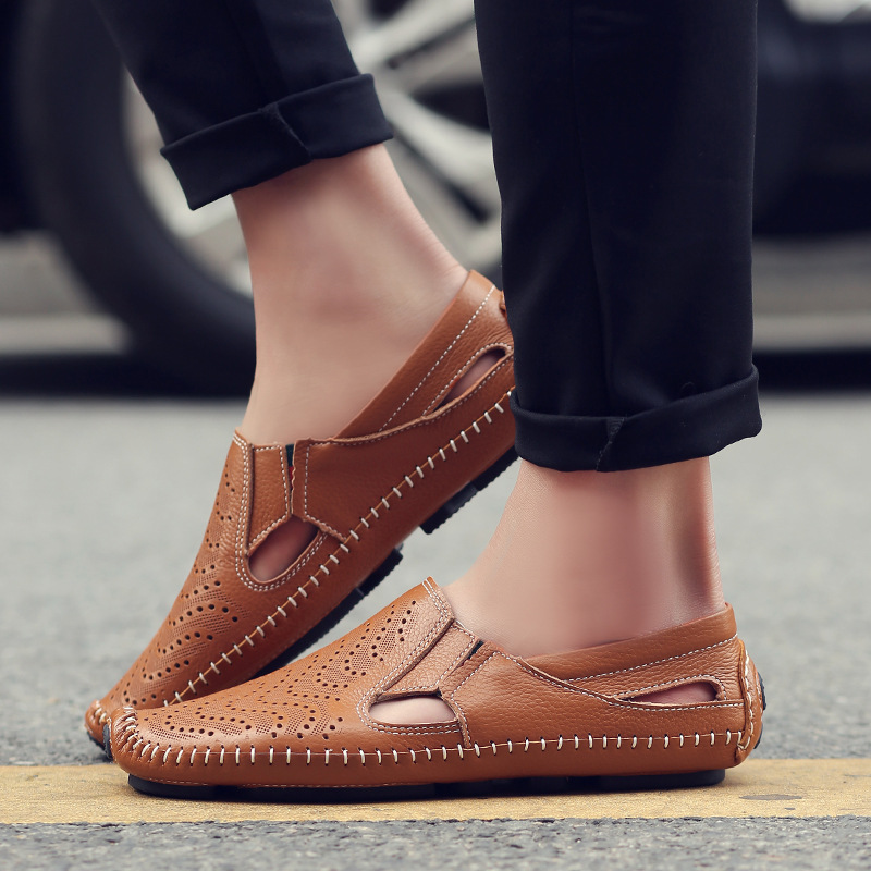 Herresko Slip-on med hulmønster