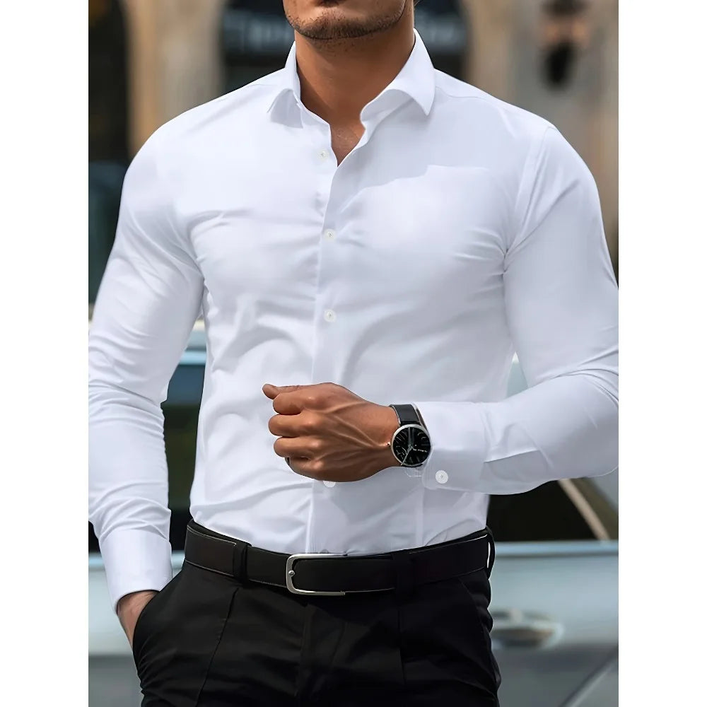 Koszula o Dopasowanym Eleganckim Kroju Męska