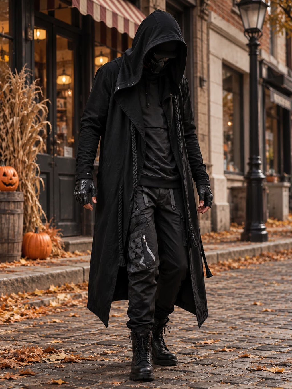 Długa Kamizelka z Kapturem Na Halloween Męska
