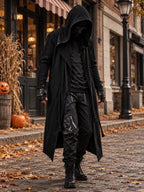 Długa Kamizelka z Kapturem Na Halloween Męska