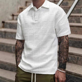 Tricou polo texturat bărbătesc