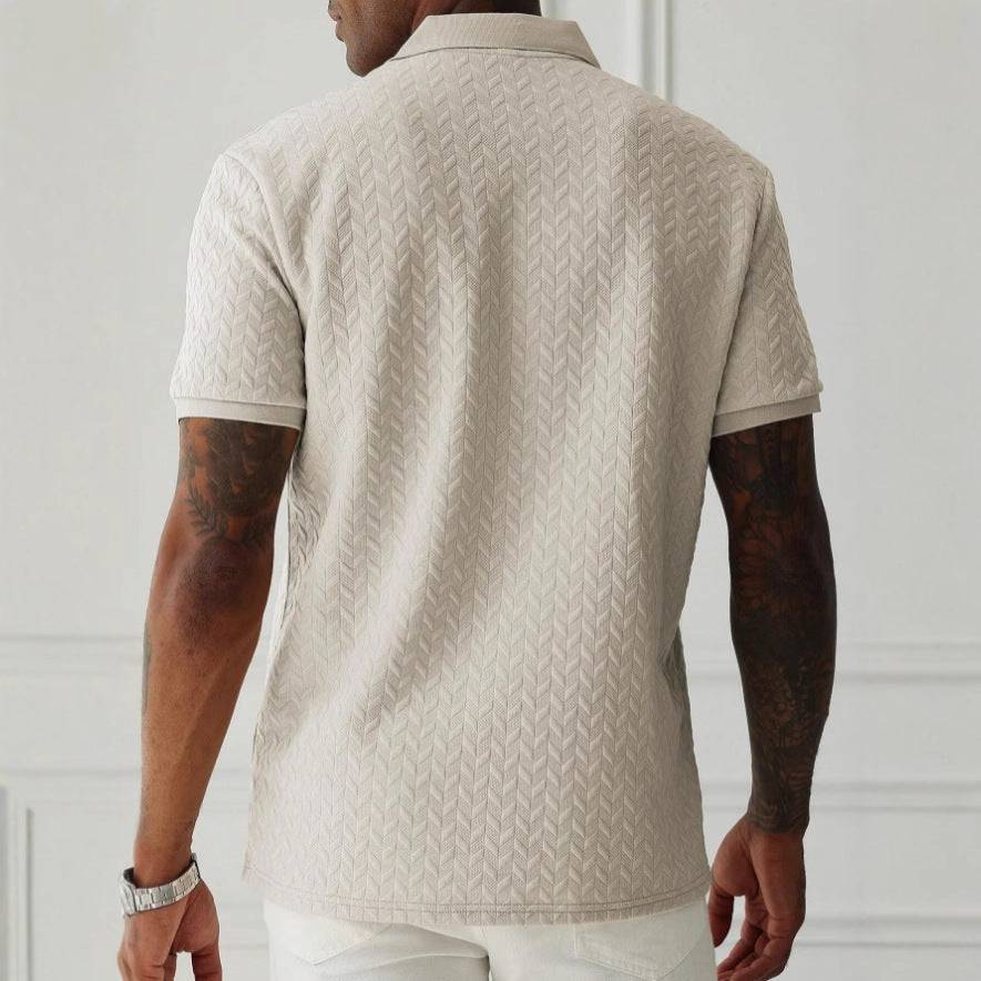 Herre tekstureret polo-shirt