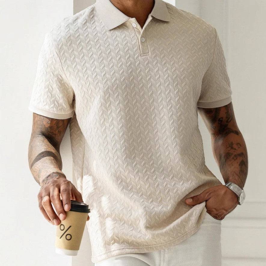 Herre tekstureret polo-shirt