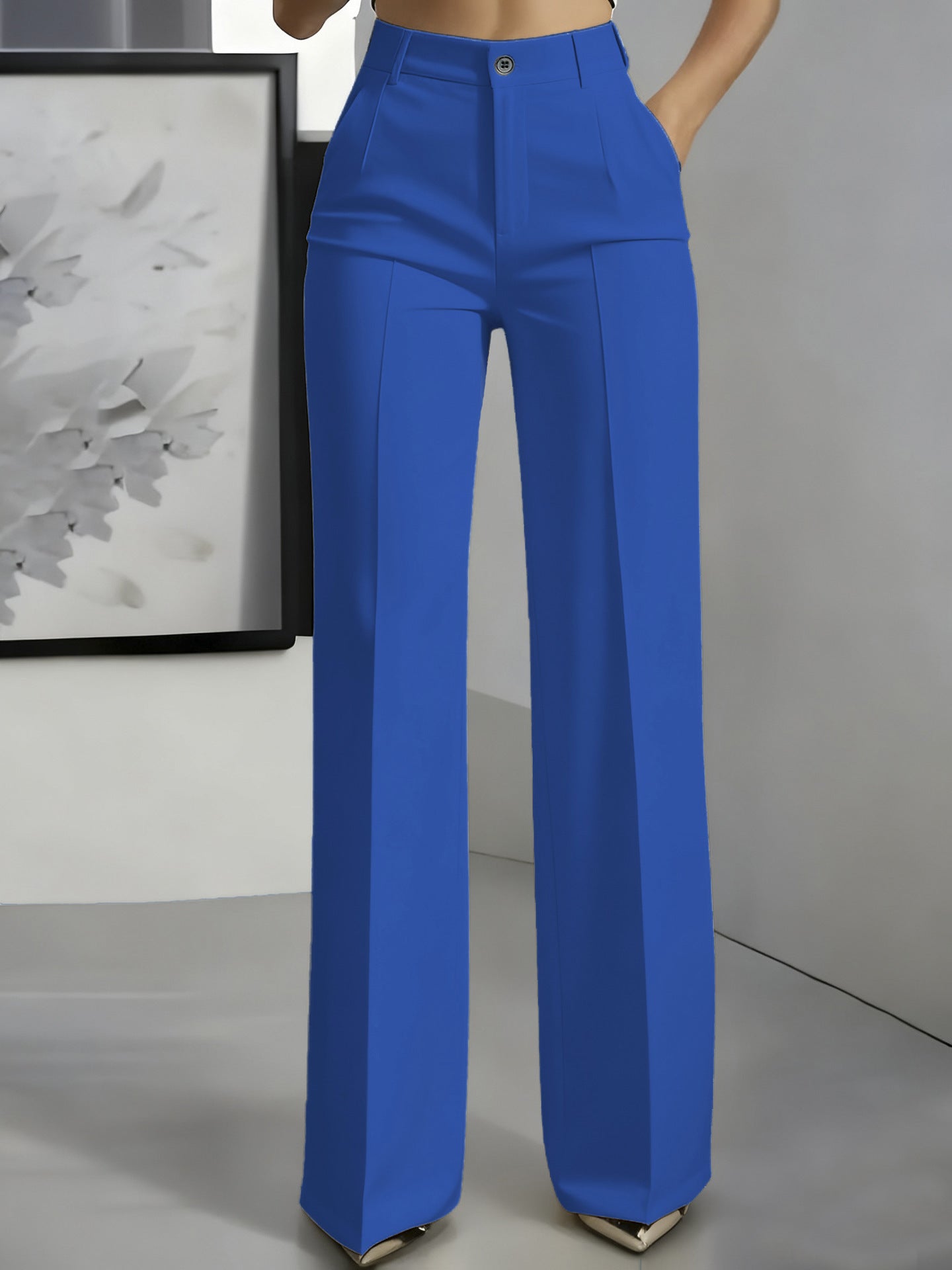 Szerokie Spodnie Z Wysokim Stanem Damskie