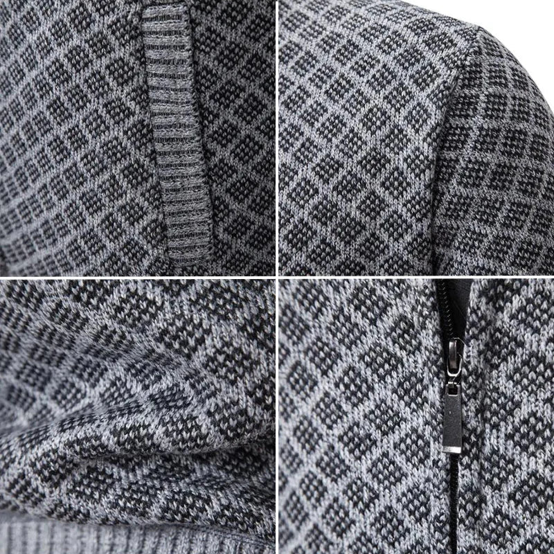 Elegancki Sweter Rozpinany na Zamek Męski