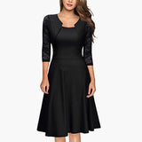 Sukienka z Koronkowymi Rękawami Damska