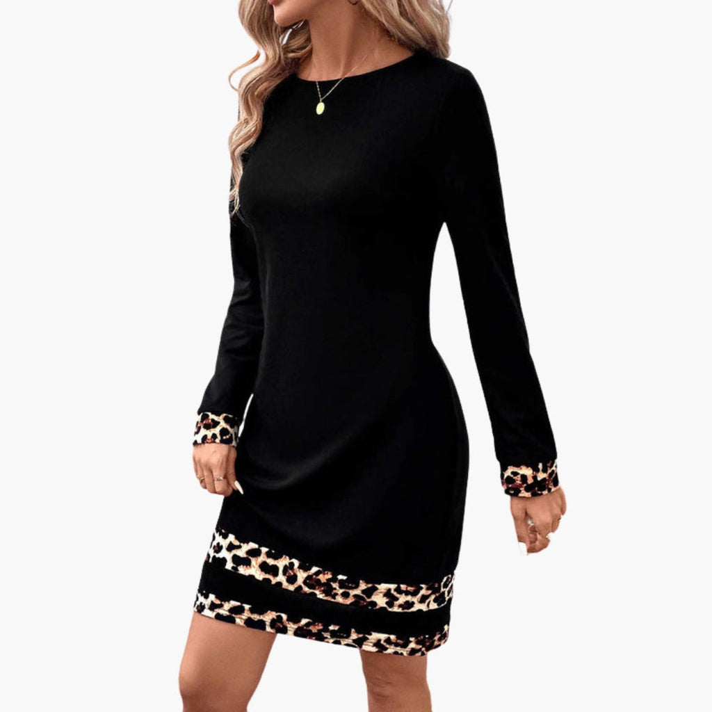 Mini kjole med leopardprint til kvinder