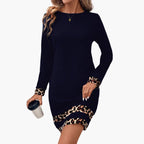 Mini kjole med leopardprint til kvinder