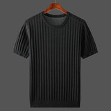 Ribbet T-shirt med korte ærmer til mænd