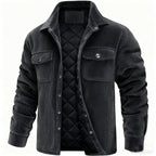 Kurtka Sztruksowa Męska z Pikowanym Wnętrzem