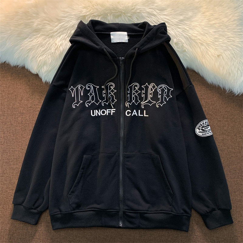 Női streetwear kapucnis, cipzáras pulóver