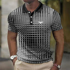 Geometrické pánské polo tričko