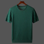 Ribbet T-shirt med korte ærmer til mænd
