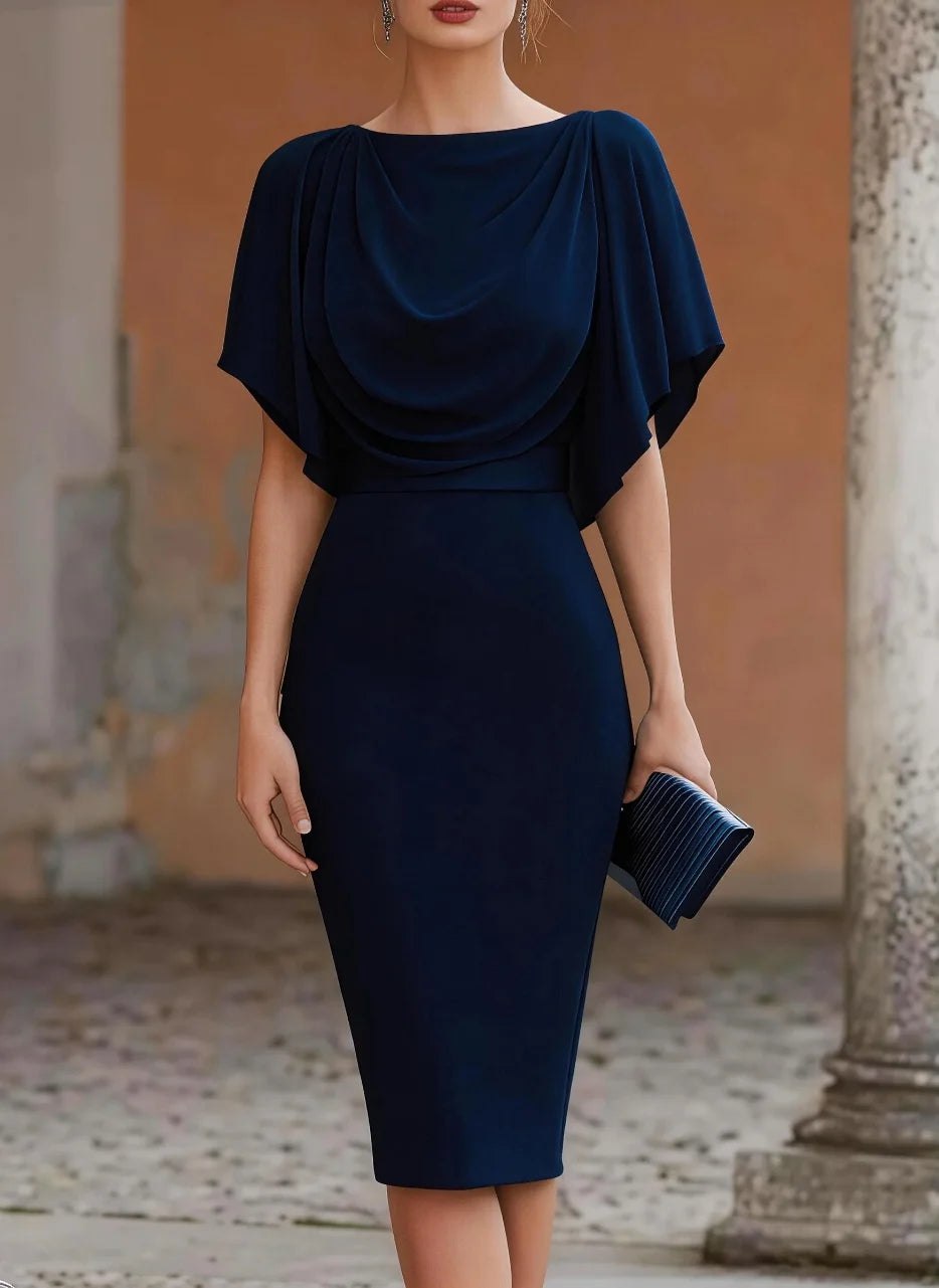 Rochie midi elegantă cu drapaj pentru femei