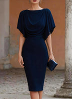 Rochie midi elegantă cu drapaj pentru femei