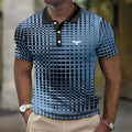 Geometrické pánské polo tričko