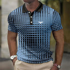 Geometrické pánské polo tričko