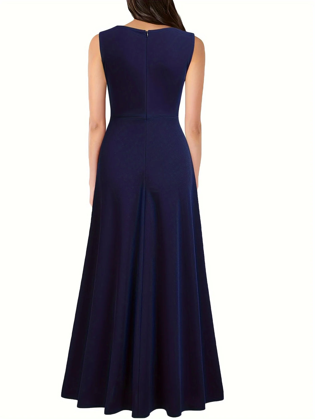Dámské saténové maxi šaty s vysokým rozparkem