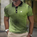 Geometrické pánské polo tričko