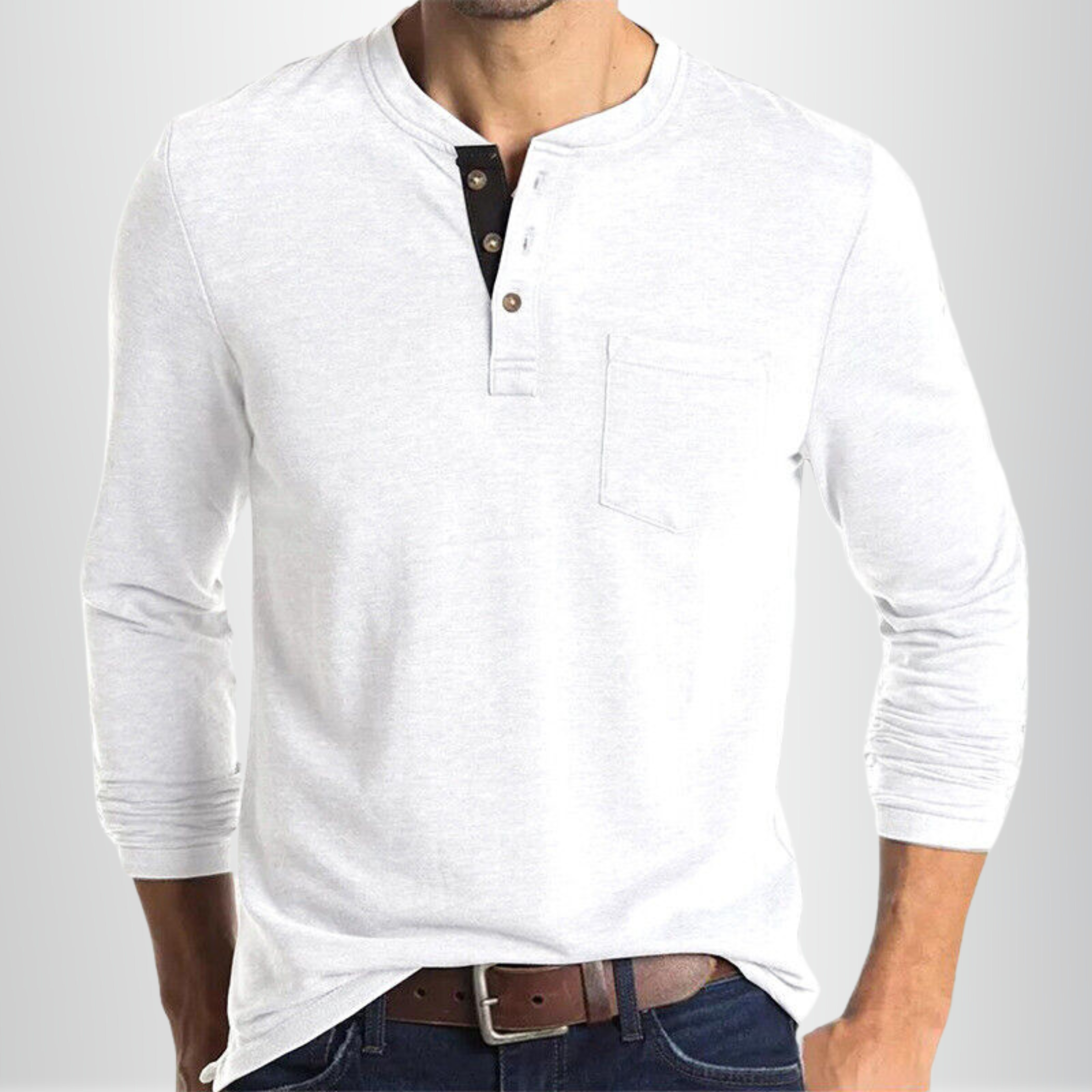Férfi casual henley póló