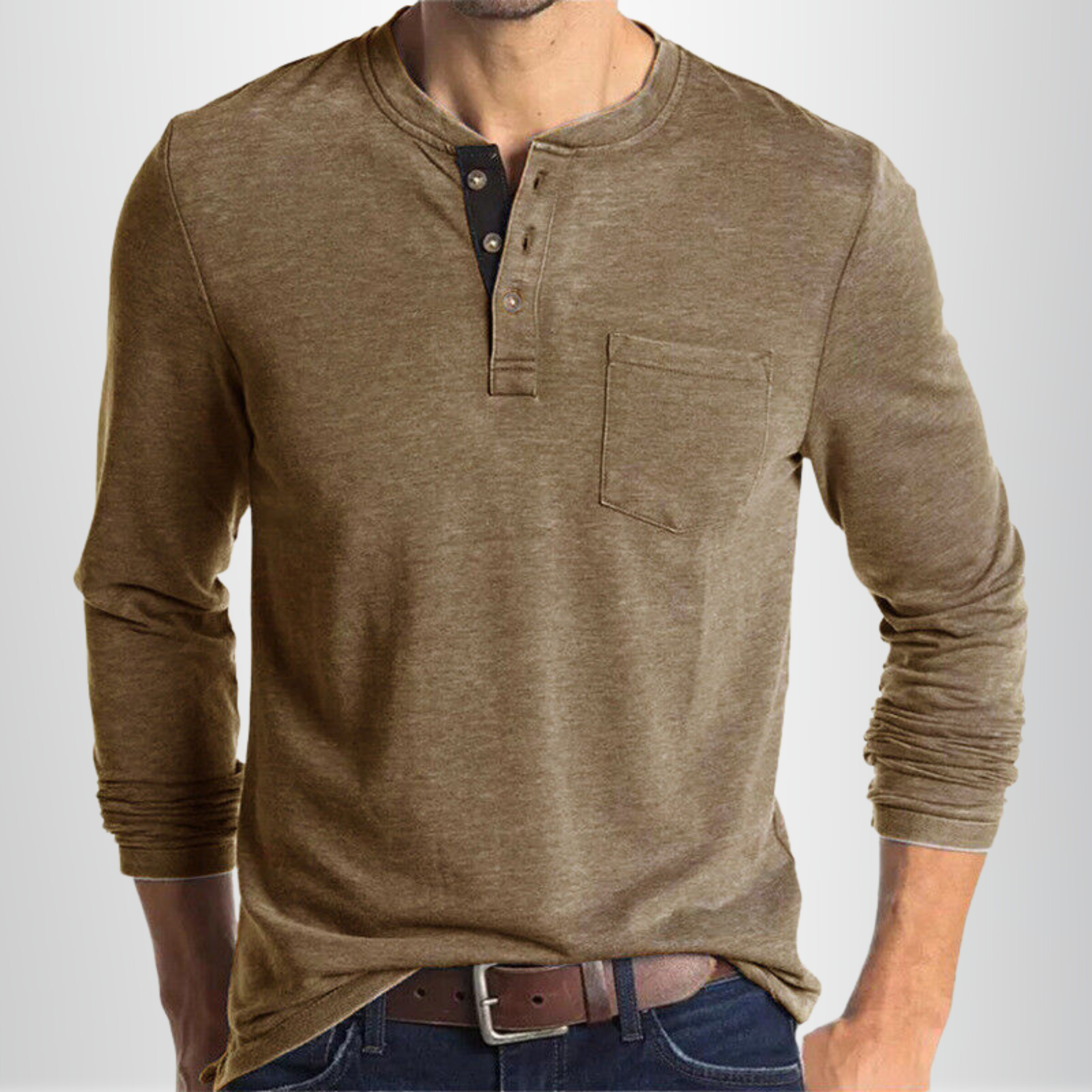 Férfi casual henley póló