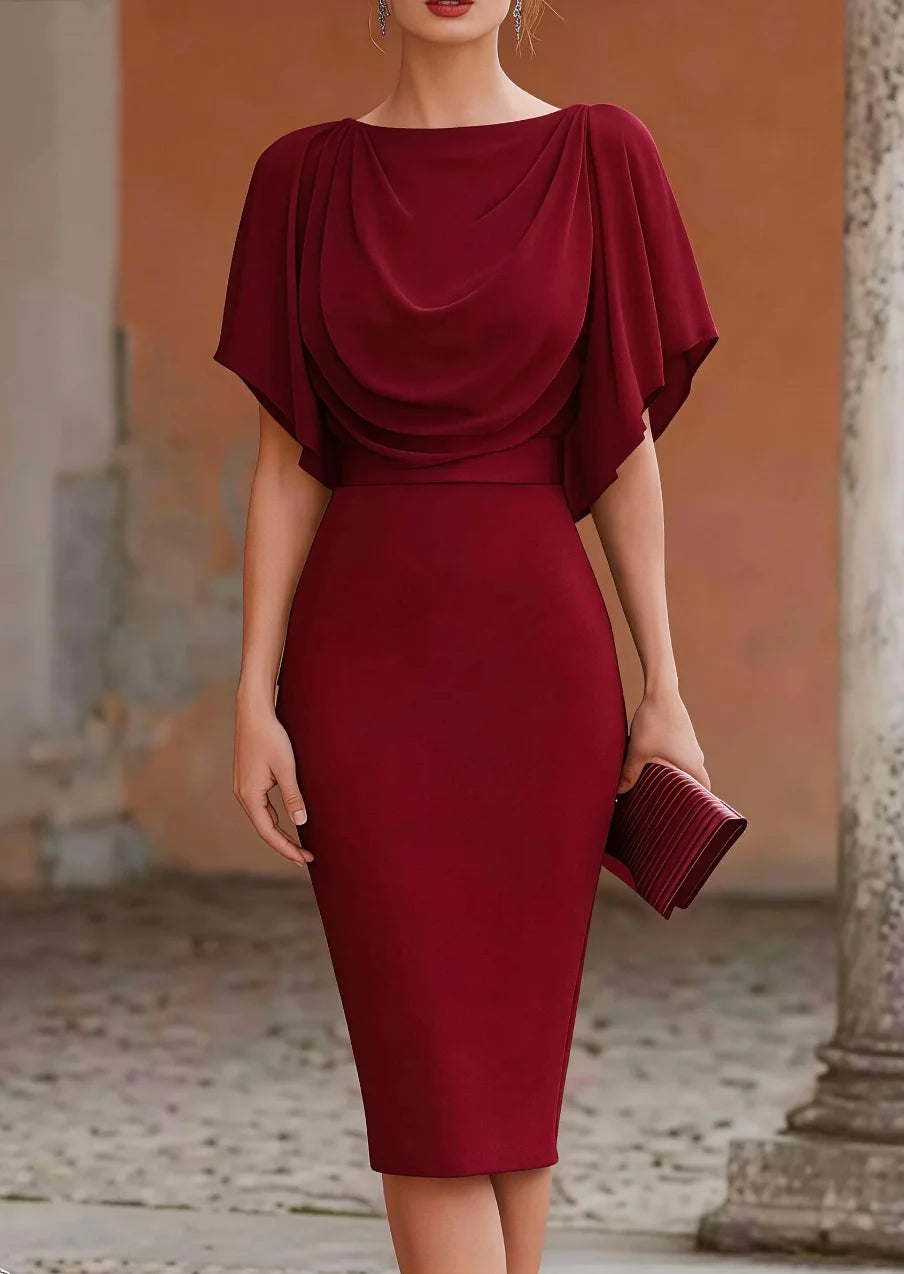 Rochie midi elegantă cu drapaj pentru femei