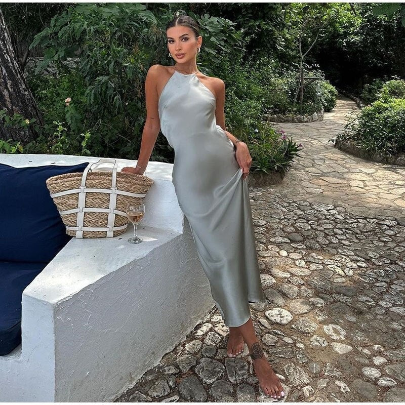 Sukienka Maxi Halter Damska