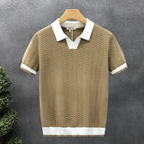 Tricou polo bărbătesc cu model în spic