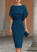 Rochie midi elegantă cu drapaj pentru femei