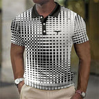 Geometrické pánské polo tričko