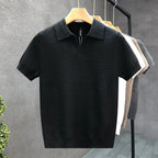 Herre strikket polo-shirt