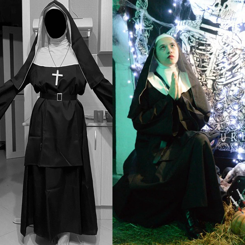 Kostium Halloween Gotyckiej Zakonnicy Damski