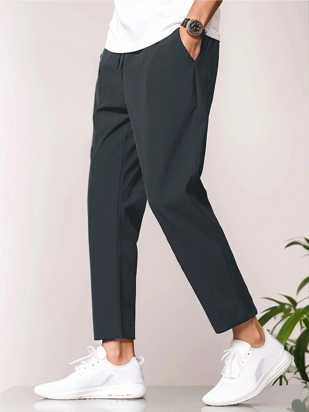 Spodnie o Prostej Nogawce Męskie