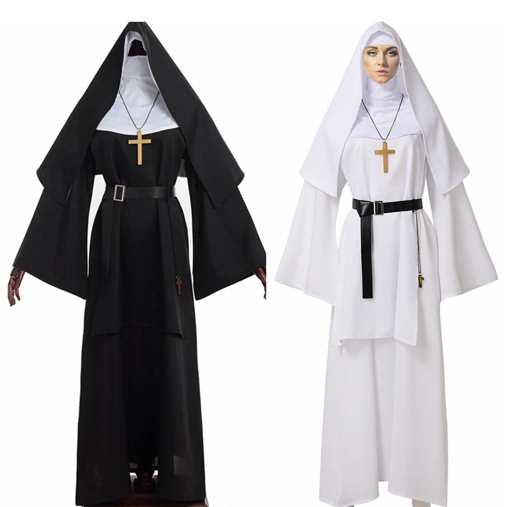 Kostium Halloween Gotyckiej Zakonnicy Damski