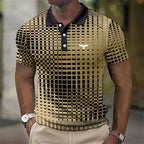 Geometrické pánské polo tričko