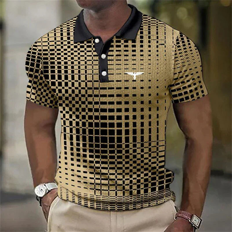 Geometrické pánské polo tričko