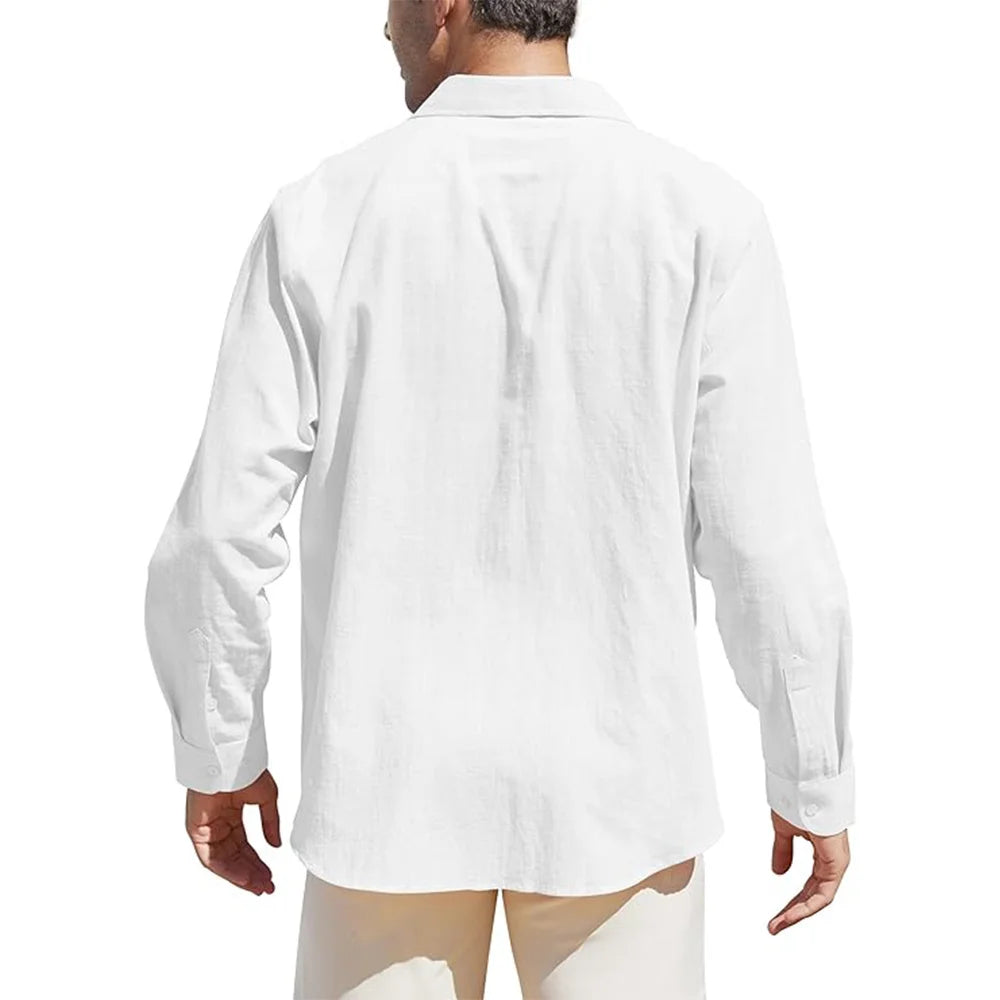Cămașă de in cu mâneci lungi pentru bărbați