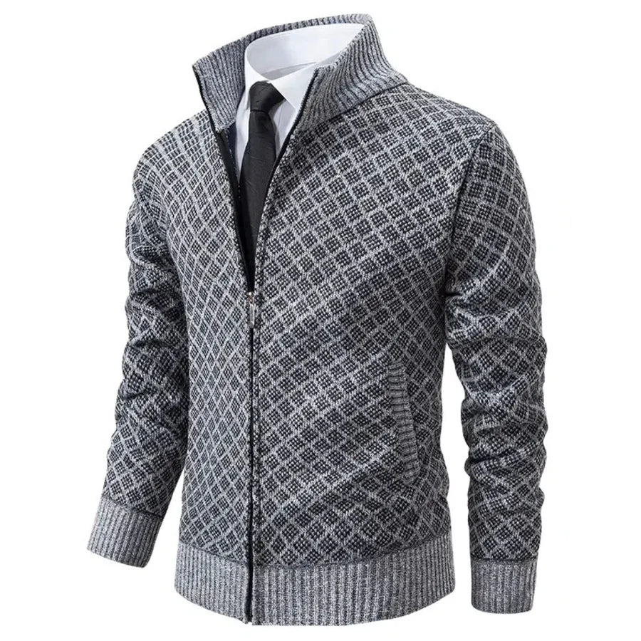 Elegancki Sweter Rozpinany na Zamek Męski