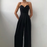 Salopetă elegantă cu pantaloni largi pentru femei