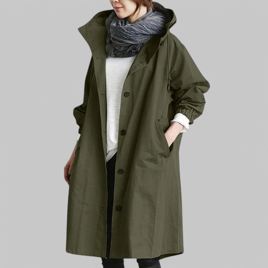 Długa Kurtka z Kapturem Damska