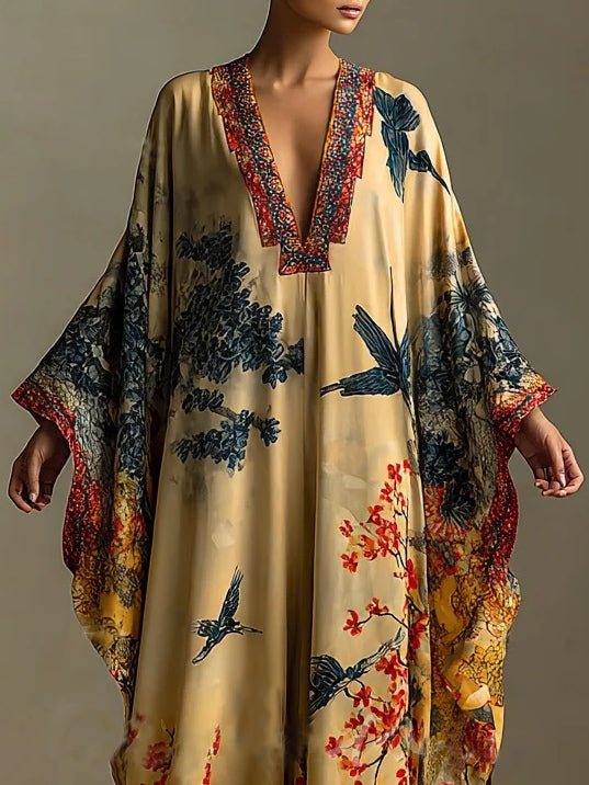 Vzory šaty kaftan maxi dámske