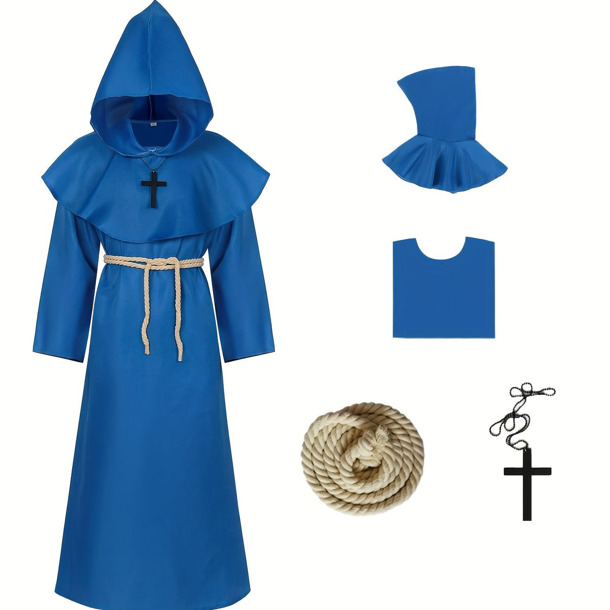 Kostium Halloween Mnicha z Kapturem Męski