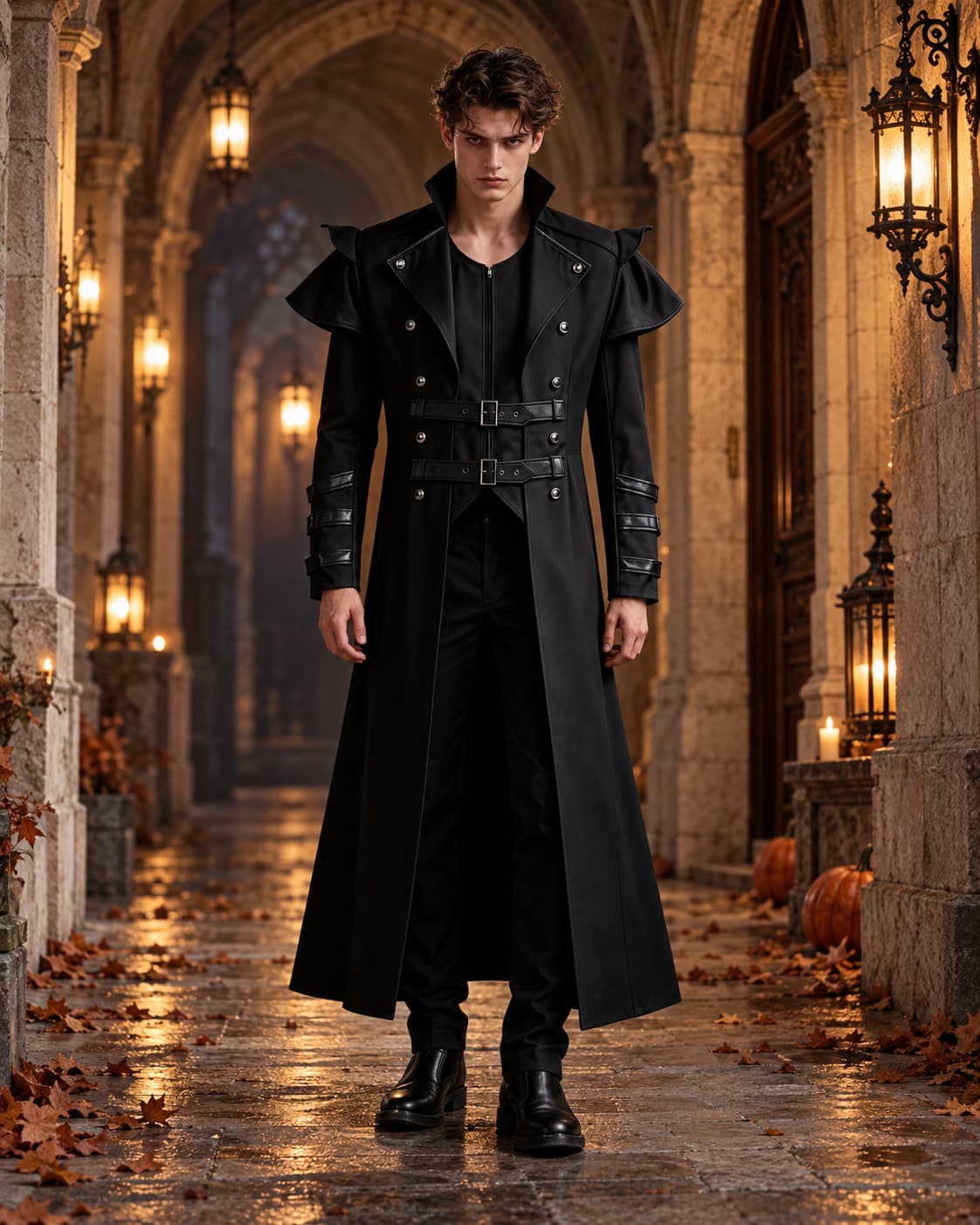 Men's Steampunk Halloween Jacket with Collar