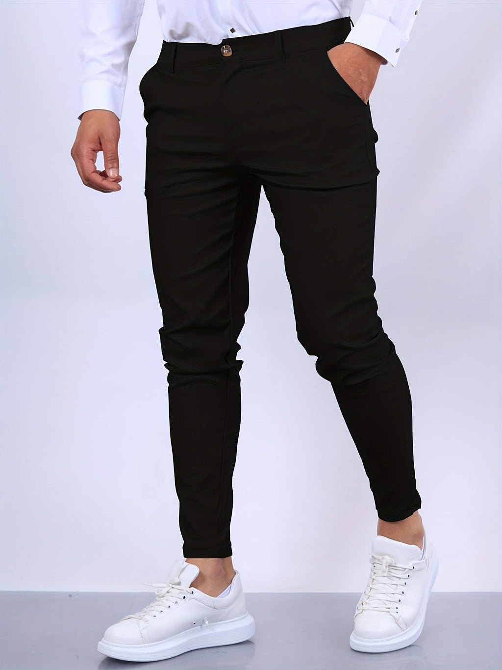 Slim fit elegantní kalhoty pánské