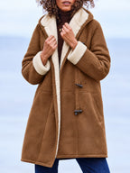 Cappotto da donna con cappuccio e chiusura a alamari