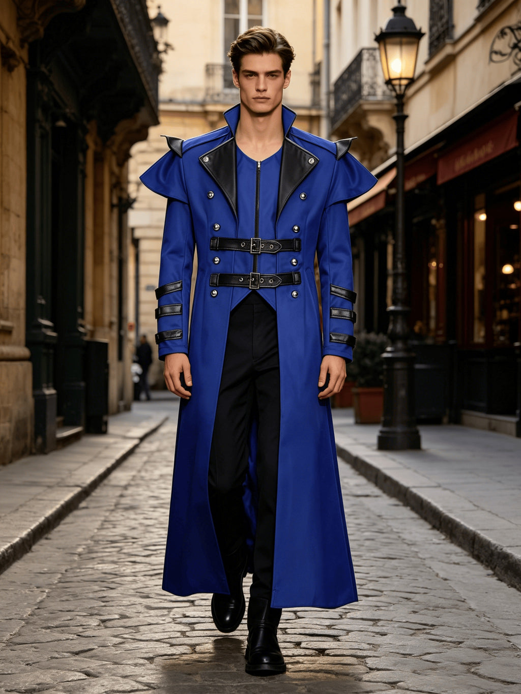 Men's Steampunk Halloween Jacket with Collar